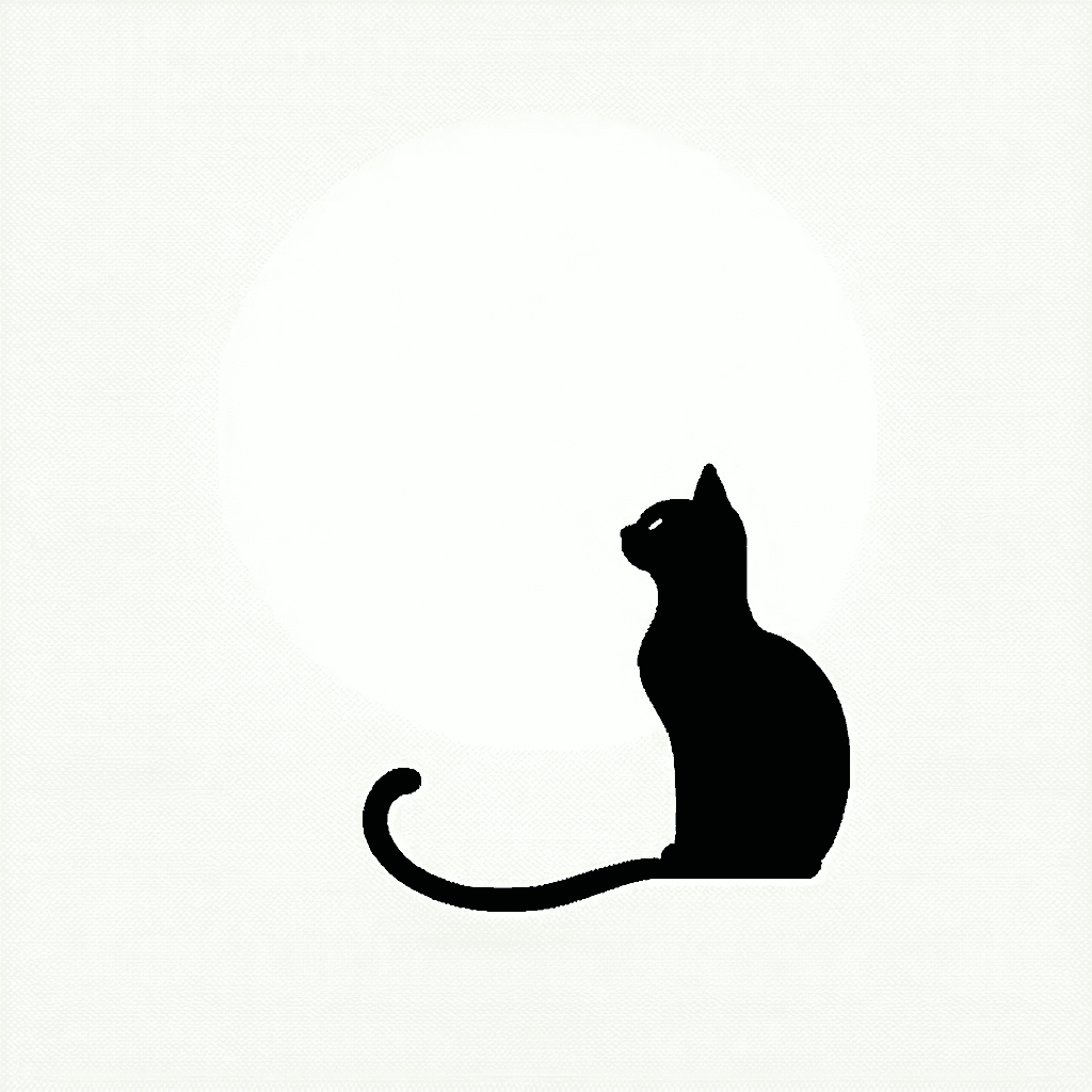 Design a UI element that encapsulates the essence of minimalism and playfulness, centered around a simple cat illustration. This cat, outlined in black with varied line weights and lines that don't fully connect, embodies serenity and playfulness in its pose. The composition should be asymmetric, utilizing strategic negative space to draw attention. Employ a monochromatic black and white color scheme, enhancing the design with a subtle paper texture overlay for depth. The background will be a simple, solid color to not detract from the main subject. Incorporate subtle, user-friendly interactive elements such as a hover effect over the cat, bringing it to life. Overlay the image with subtle text that complements the design's minimalist aesthetic. Finally, add a touch of dynamism with a subtle parallax effect, creating a modern, clean, and responsive UI design.