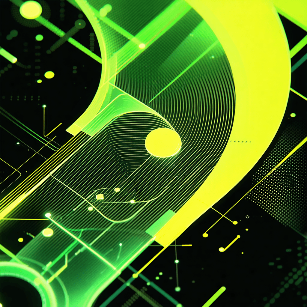 Create a scientific illustration that vividly showcases the fluid motion of abstract UI elements. Imagine a sleek interface alive with neon-colored geometric patterns. Each element – hover effects, dropdown menus, and input fields – animates with glowing, pulsating energy, embodying hover animations and parallax effects for depth. These elements should seamlessly transition, illustrating a futuristic holographic display. Incorporate smooth transitions to enhance the interactive experience, with text appearing below: 'Launch your MVP with speed, precision, and purpose.' Emphasize the visual hierarchy through size variation, crafting a narrative of progressive storytelling within this dynamic, interactive environment. The color palette should be rich in neon colors, creating a vibrant yet professional scene that educates on the potential of futuristic UI design.
