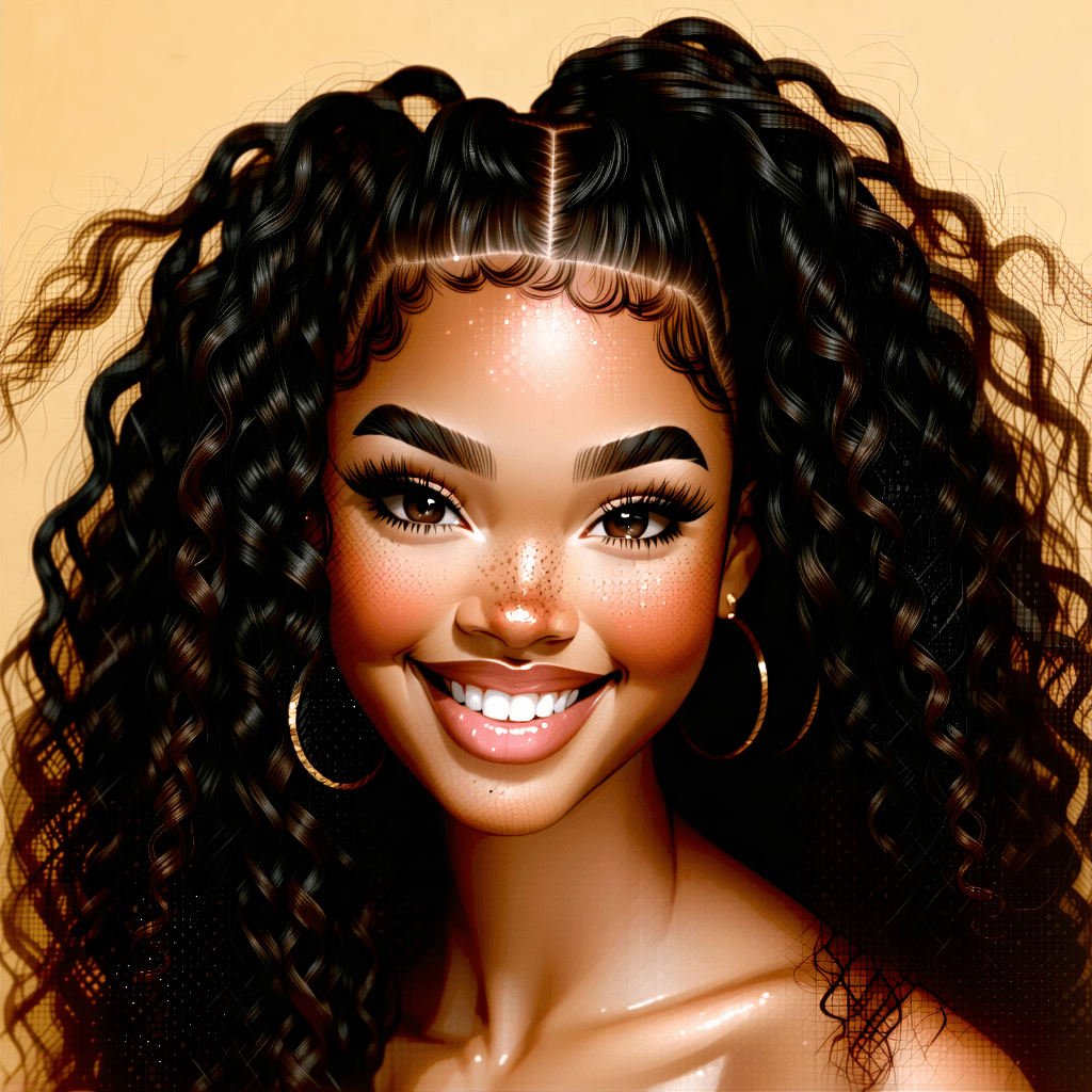 "Picture a book cover that embodies the spirit of a mixed-race girl with an R&B singer's charisma. She emanates inner strength and tenacity, her long, curly hair buzzing with life around her, under bright, studio lighting that intensifies the sparkle of her skin and the lively swirl of her hair. Her dimples are noticeable, amplified by her infectious smile and focused gaze, speaking volumes of her determination and resolve. She's placed slightly to the side, adhering to the