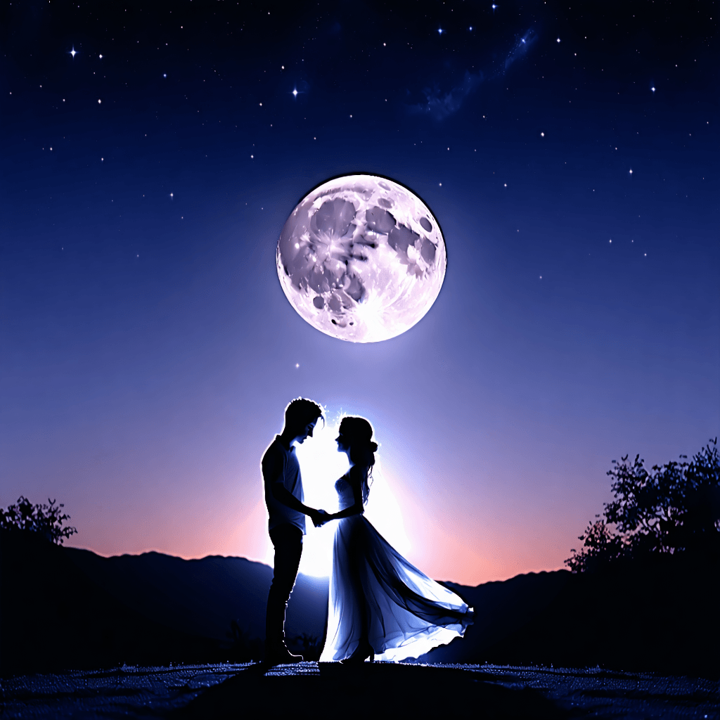 AI Generated Art: Moonlit Love