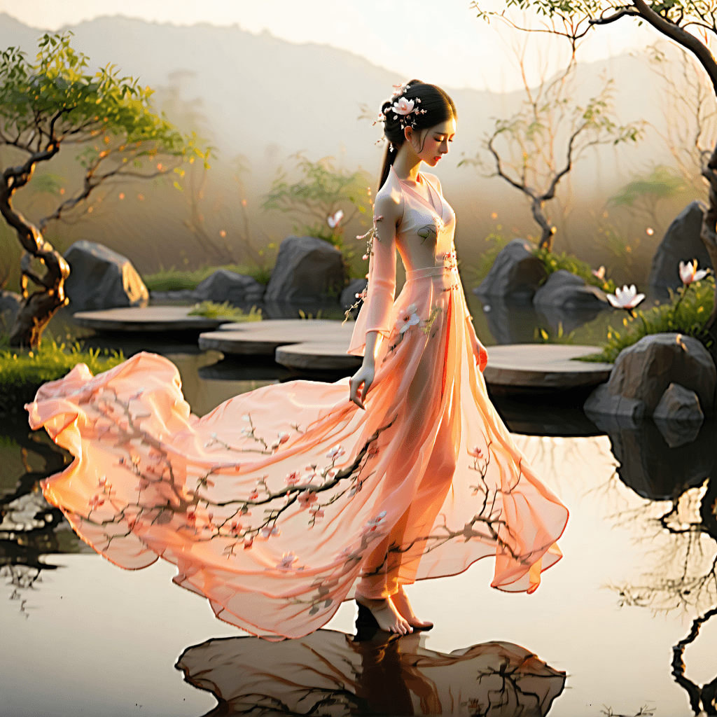 AI Generated Art: Peach Blossom Dream